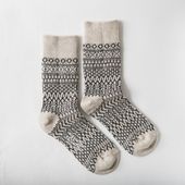 NISHIGUCHI KUTSUSHITA/ウールジャガードソックス S